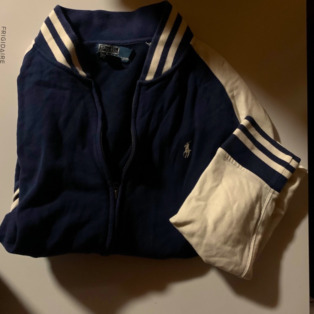 RalphLauren Polo zipper sweater with white stripes
